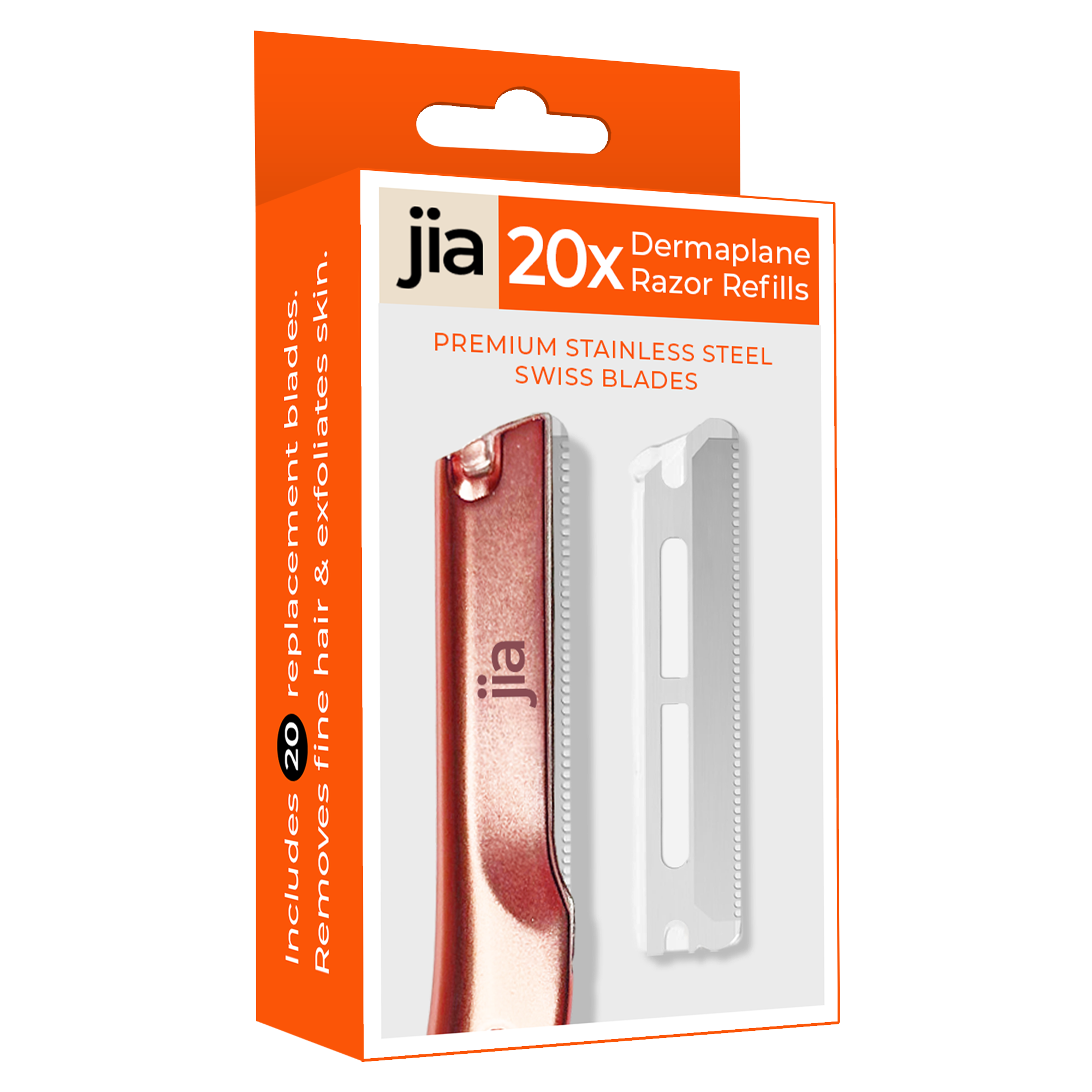 Dermaplane Razor Refills - 20 Replacement Blades for Metal Razor