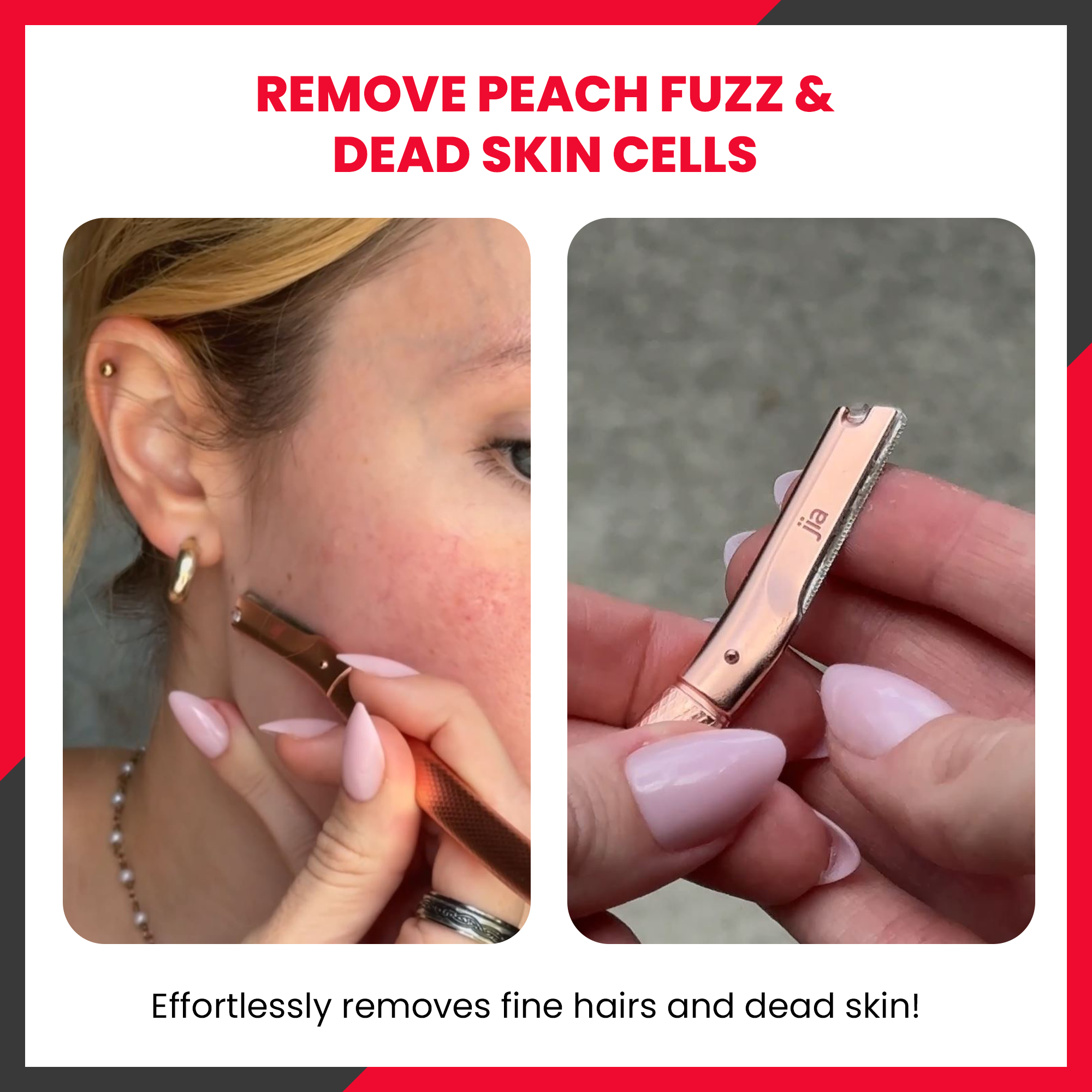 Dermaplaning Facial Metal Razor With 20 Blades in Black Sapphire