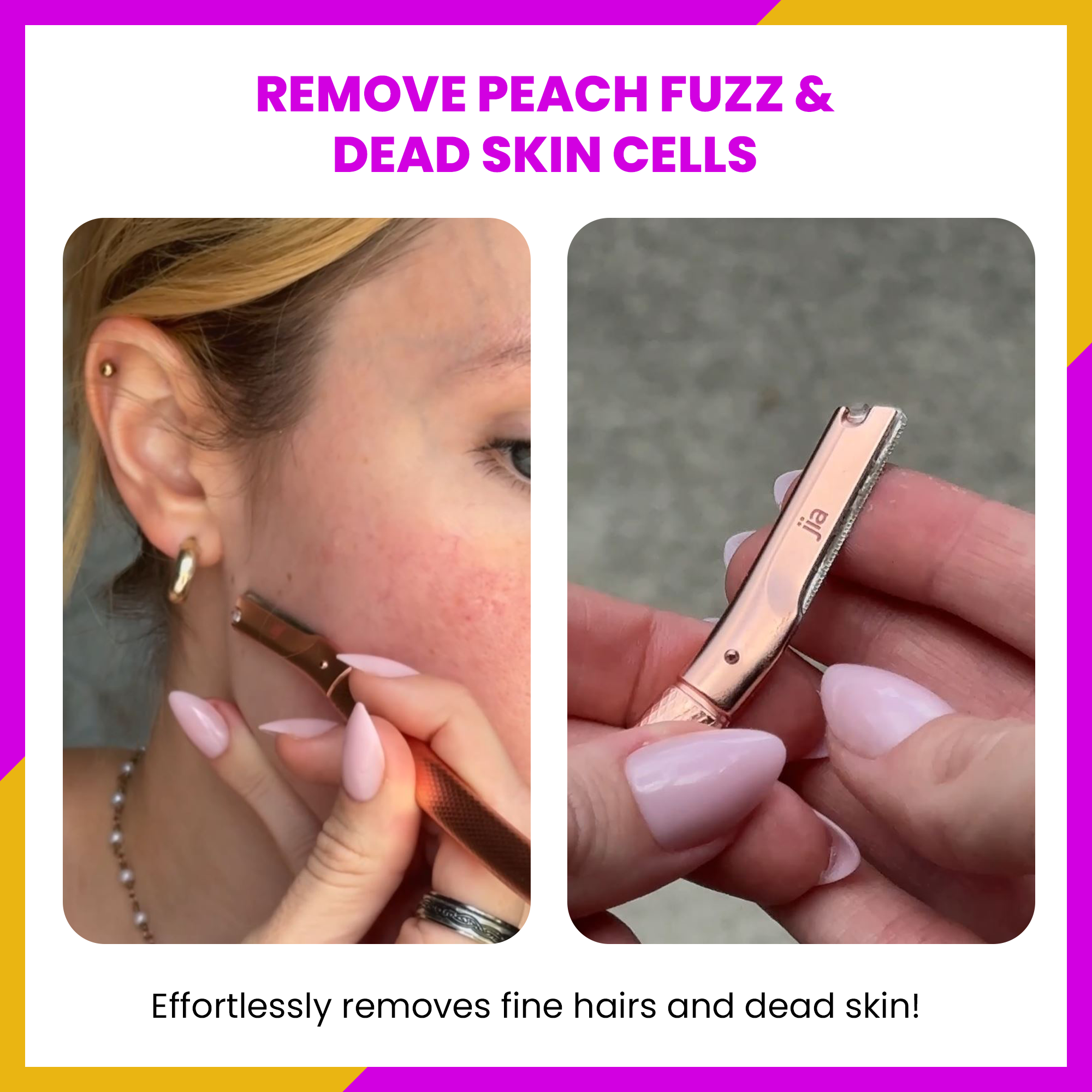 Dermaplaning Facial Metal Razor With 20 Blades in Sleek Silver