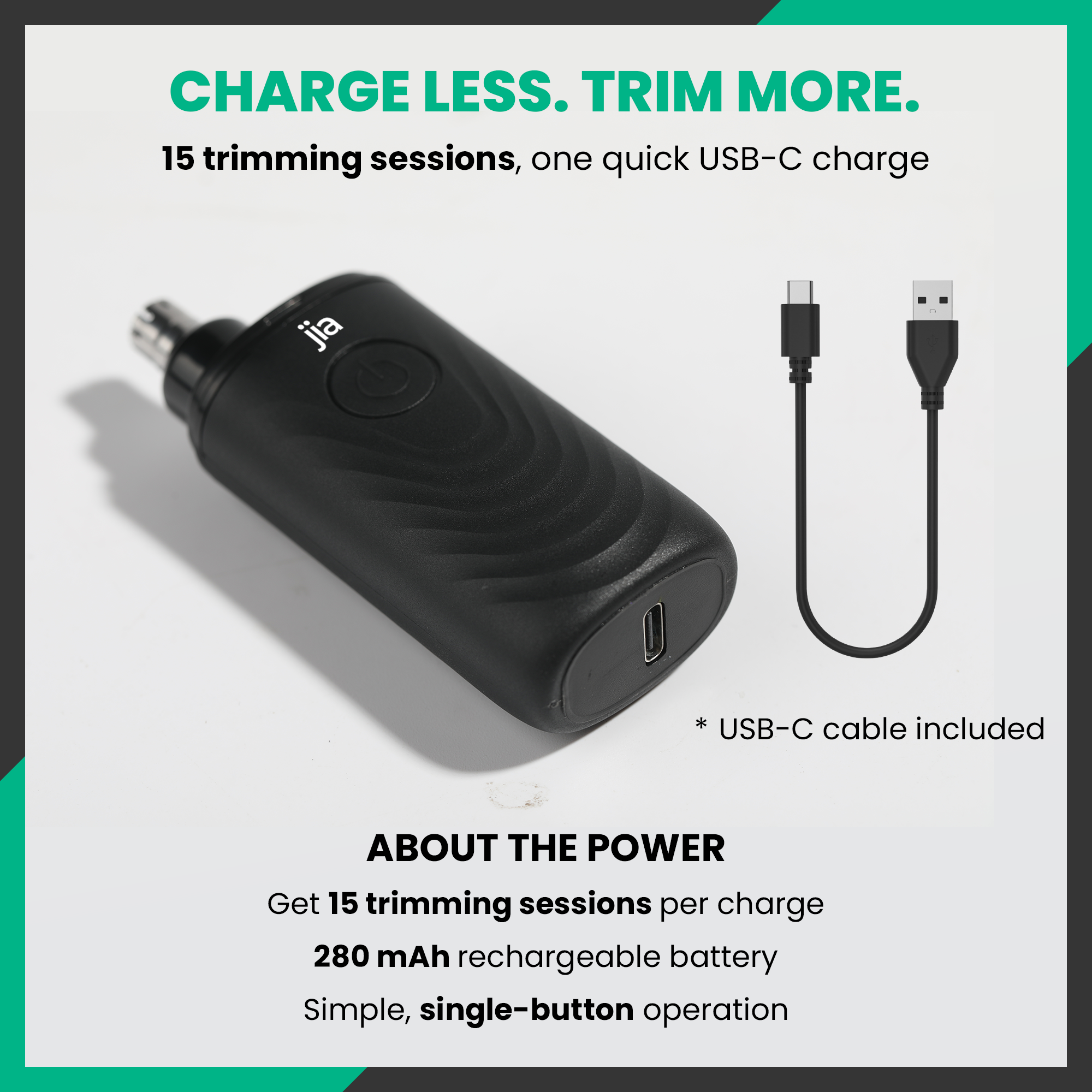 Jia The Original Nose Hair Trimmer in Midnight Black