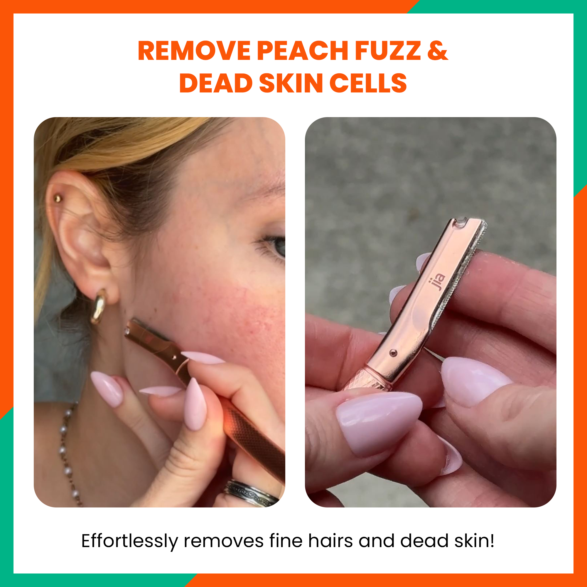 Jia Dermaplaning Facial Precision Razor in Mint Glow - 4 Pack