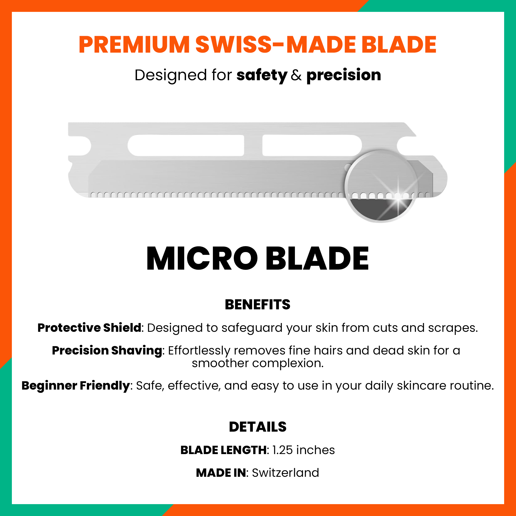 Jia Dermaplaning Facial Precision Razor in Mint Glow - 4 Pack