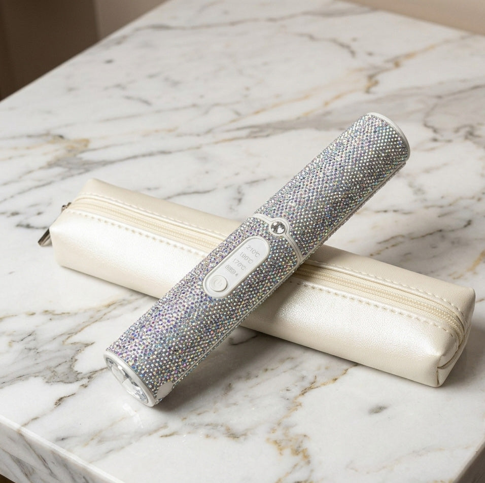 Jia Wireless 2 in 1 Hair Straightener and Curler in White Diamond